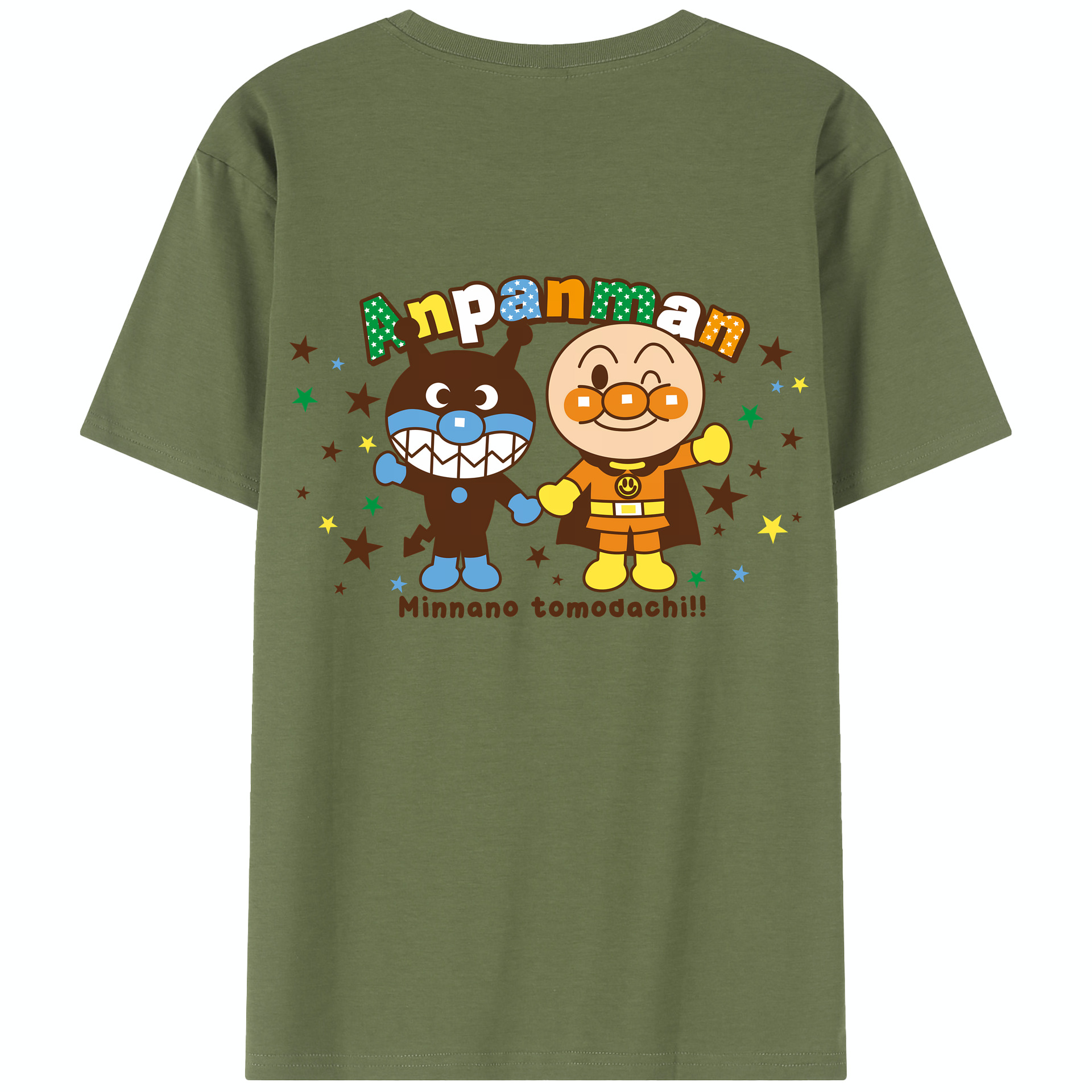 （画像用） アンパンマン Anpanman 綿100％半袖Tシャツ（背面プリント）
